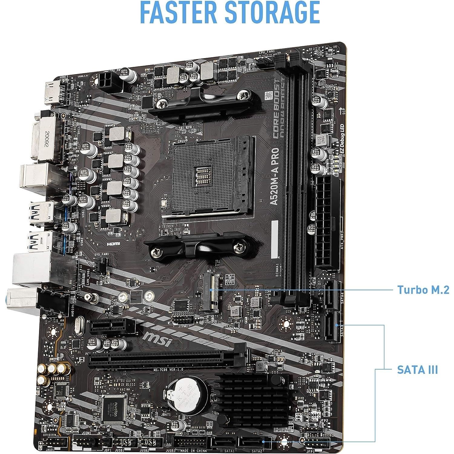 MSI A520M-A PRO AMD A520 AM4 DDR4 Micro ATX Motherboard - Laptops Direct MSI A520M-A PRO AMD A520 AM4 DDR4 Micro ATX Motherboard - Laptops Direct